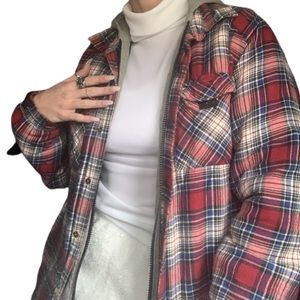 double layered flannel jacket hoodie